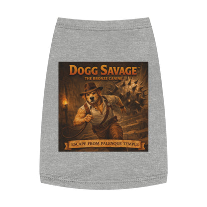 Dog Tank Top — "Dogg Savage: Escape from Palenque Temple" Adventure Graphic Dog Shirt
