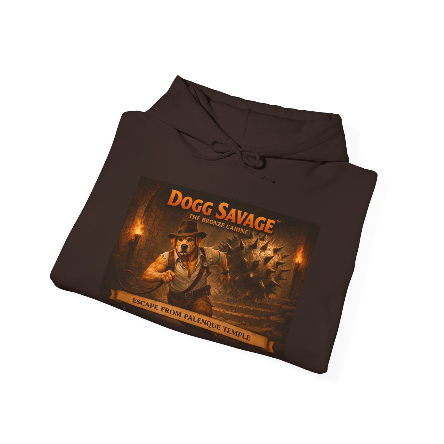 Hoodie — 'Dogg Savage: Escape From Palenque Temple' Retro Graphic Pullover