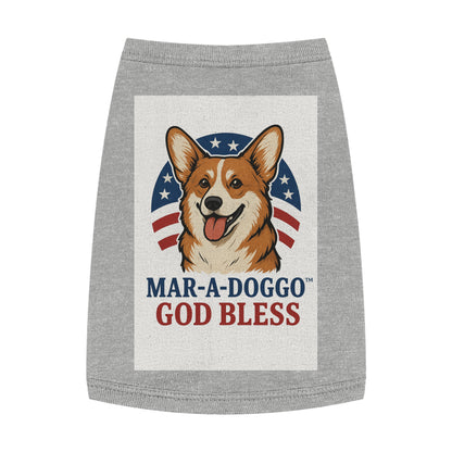 Patriotic Corgi Dog Tank – “Mar-A-Doggo God Bless” Pet Shirt