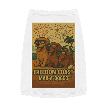Freedom Coast Pet Tank Top — "Freedom Coast Mar‑A‑Doggo" Patriotic Summer Dog Shirt