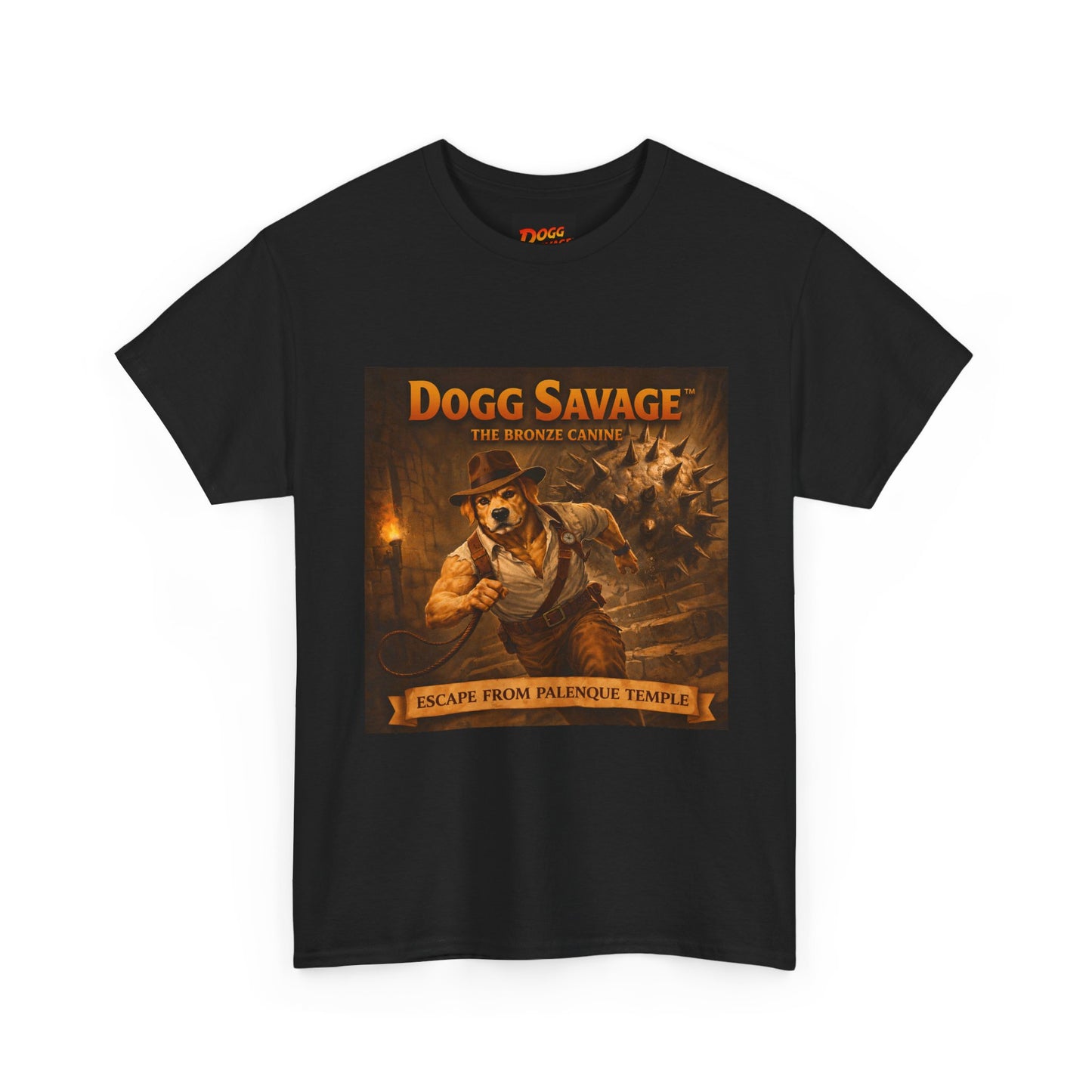 Graphic Tee — "Dogg Savage: Escape From Palenque Temple" Adventure Shirt