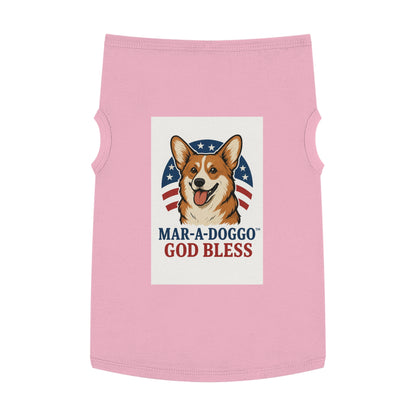 Patriotic Corgi Dog Tank – “Mar-A-Doggo God Bless” Pet Shirt