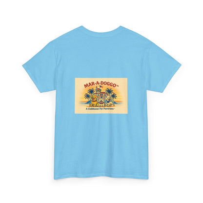 Freedom Coast Tee — "Mar-a-Doggo" Retro Beach Dog Graphic T-Shirt