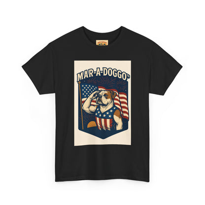 Mar-A-Doggo Patriotic Tee — American Flag Bulldog Graphic T-Shirt