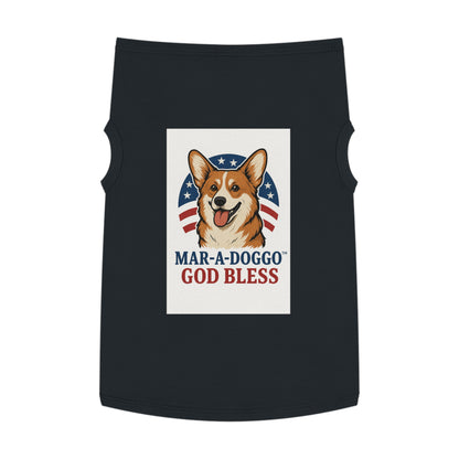 Patriotic Corgi Dog Tank – “Mar-A-Doggo God Bless” Pet Shirt