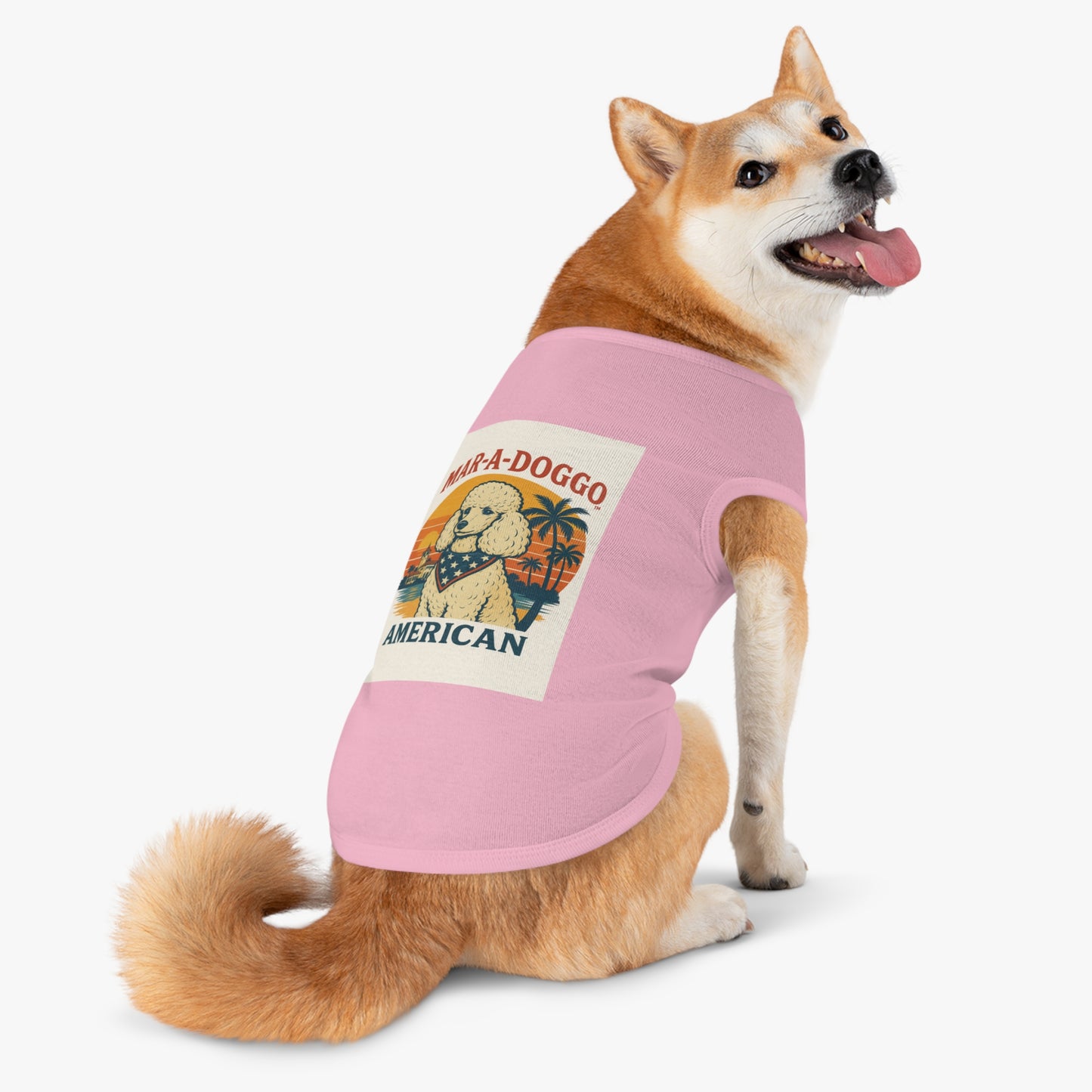 Mar-A-Doggo "American" Poodle Pet Tank Top — Retro Patriotic Dog Shirt