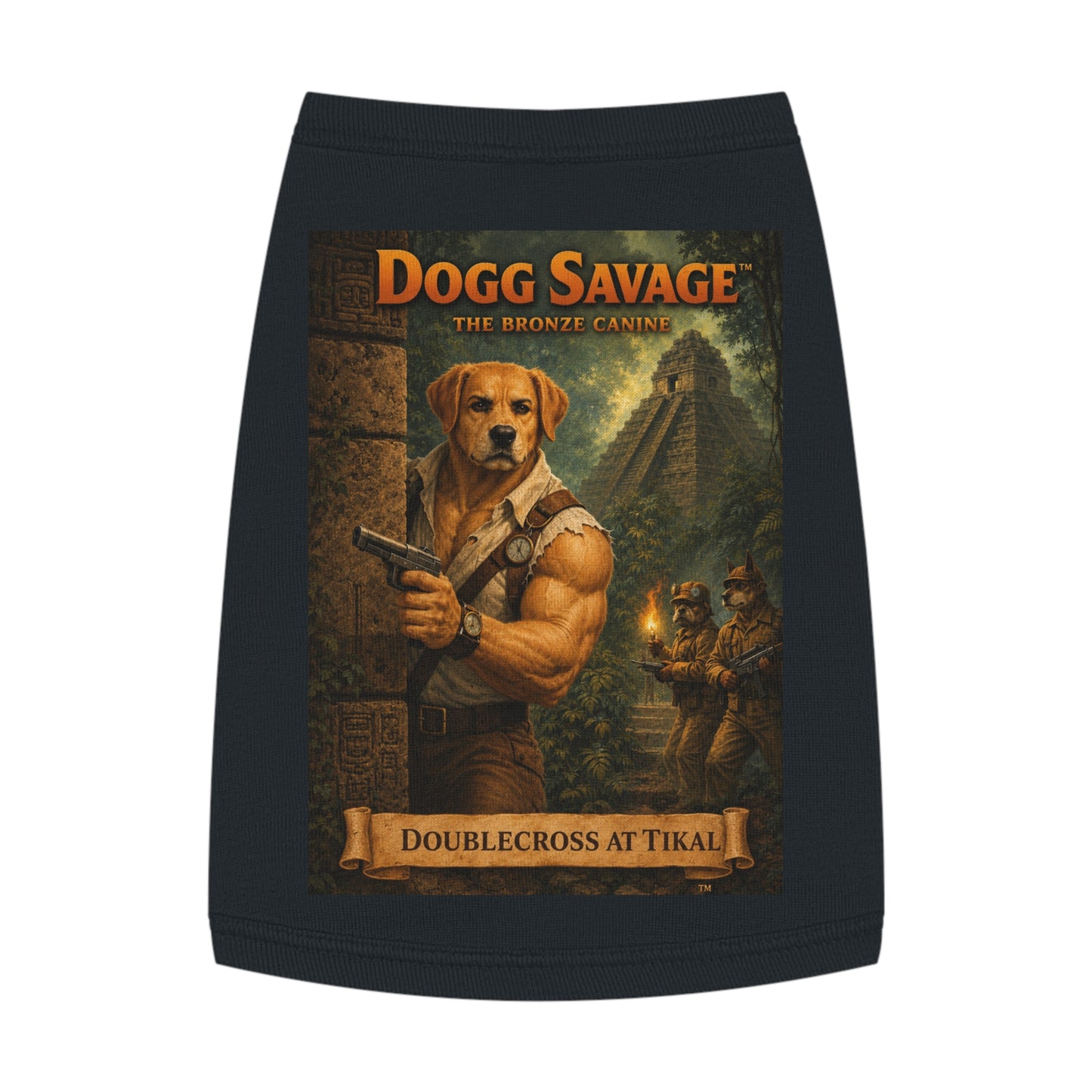 Dog Tank Top — "Dogg Savage: Doublecross at Tikal" Adventure Graphic Pet Shirt