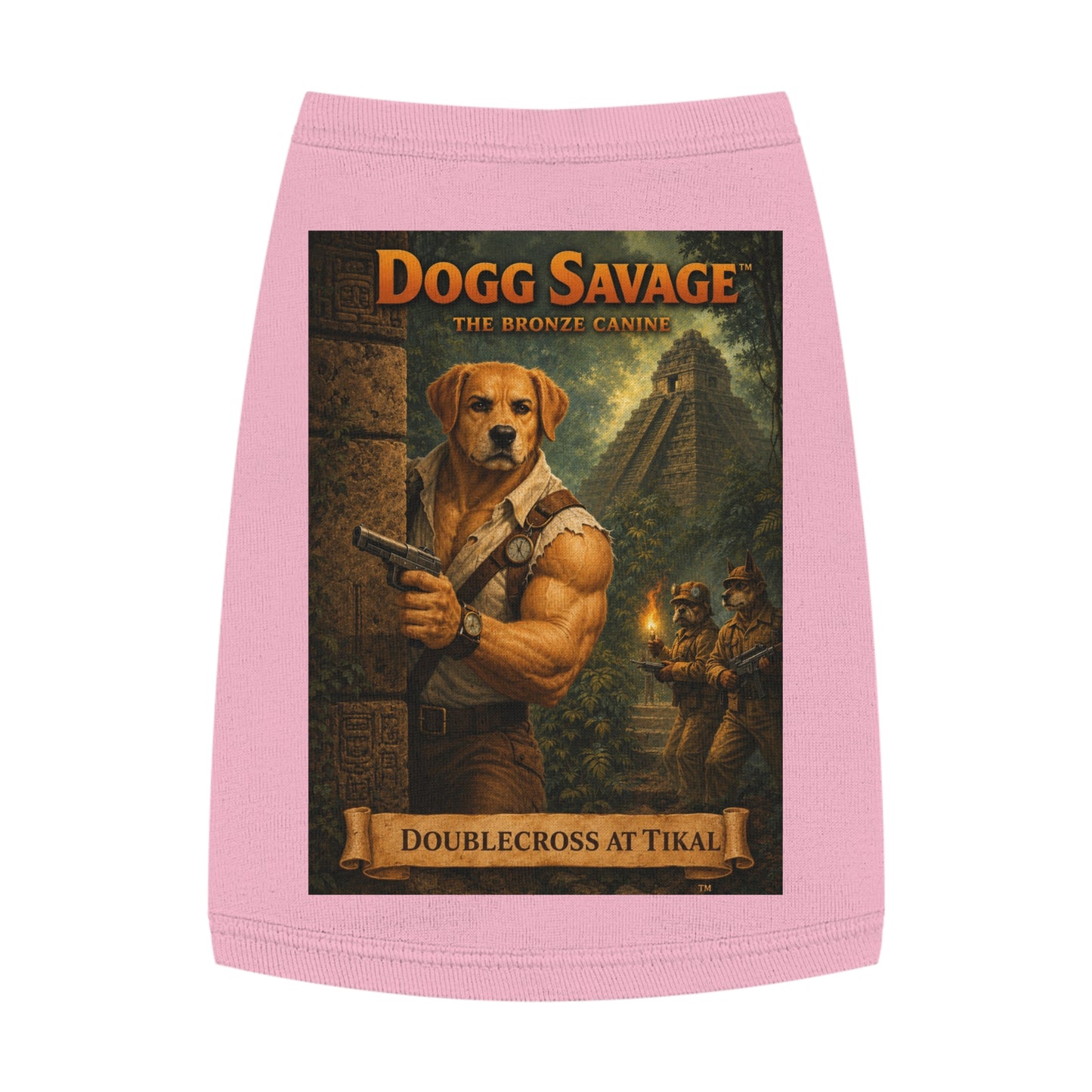 Dog Tank Top — "Dogg Savage: Doublecross at Tikal" Adventure Graphic Pet Shirt