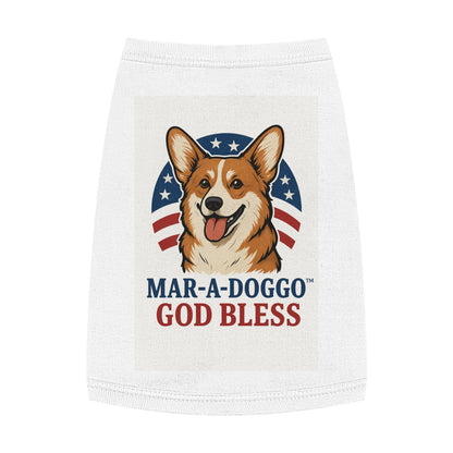 Patriotic Corgi Dog Tank – “Mar-A-Doggo God Bless” Pet Shirt