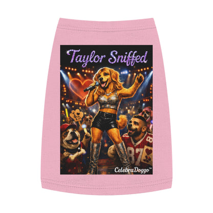 Dog Shirt — "Taylor Sniffed" Concert Pet Tee (Celebrity Singer Design)