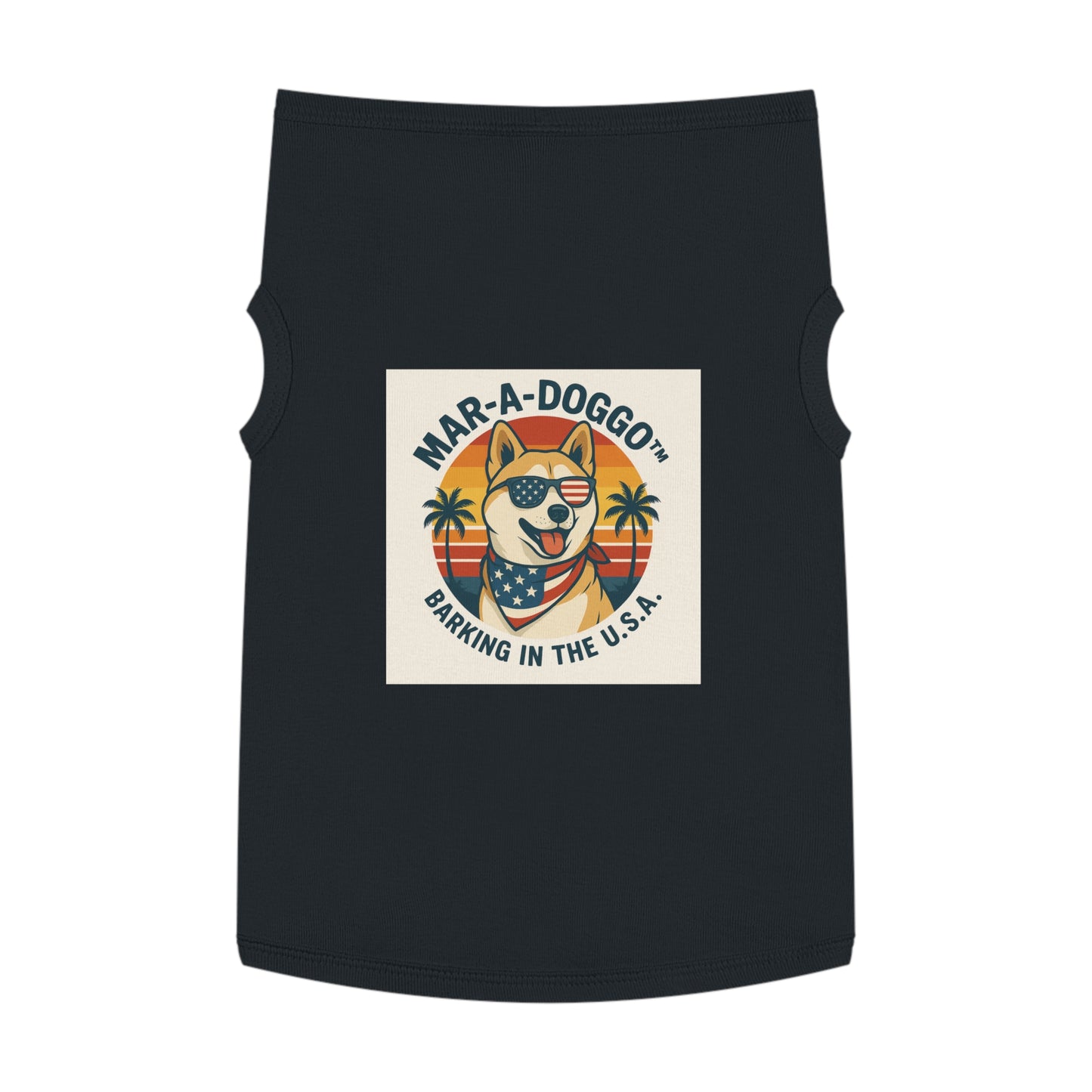 Patriotic Dog Tank Top – “Mar-A-Doggo: Barking in the U.S.A.” Pet Tee