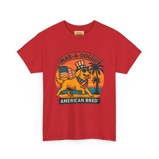 Mar-A-Doggo "American Bred" Tee — Patriotic Dog Graphic T-Shirt