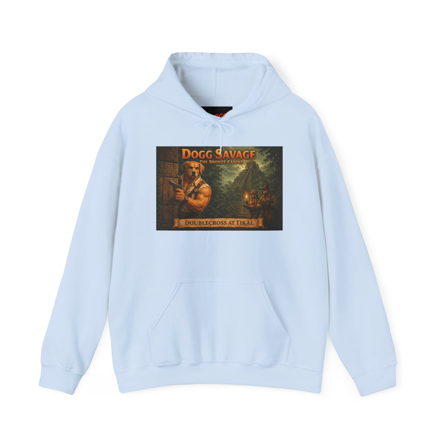 Dogg Savage Graphic Hoodie — Vintage Album Art Pullover "Doublecross At Tikal"