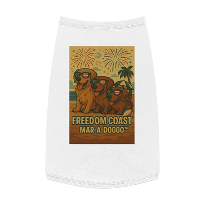 Freedom Coast Pet Tank Top — "Freedom Coast Mar‑A‑Doggo" Patriotic Summer Dog Shirt