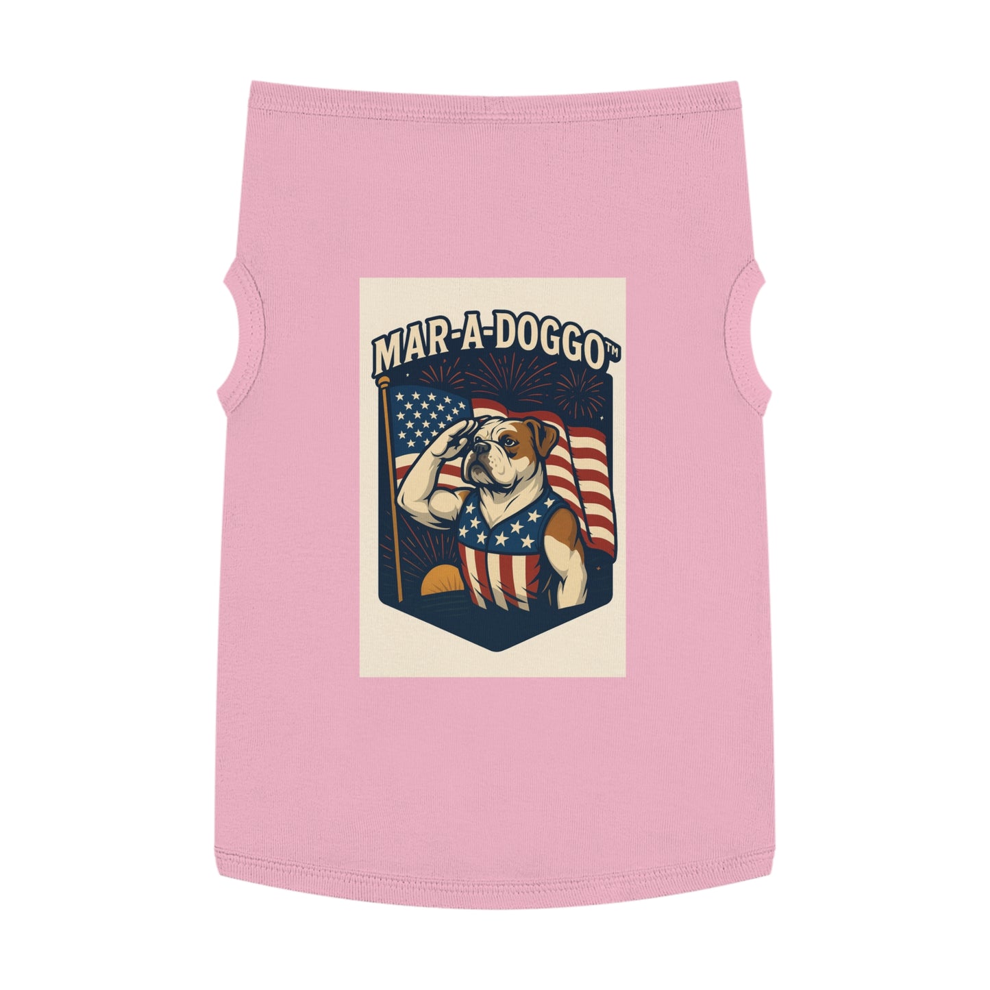 Patriotic Dog Shirt — "Mar-a-Doggo" American Flag Bulldog