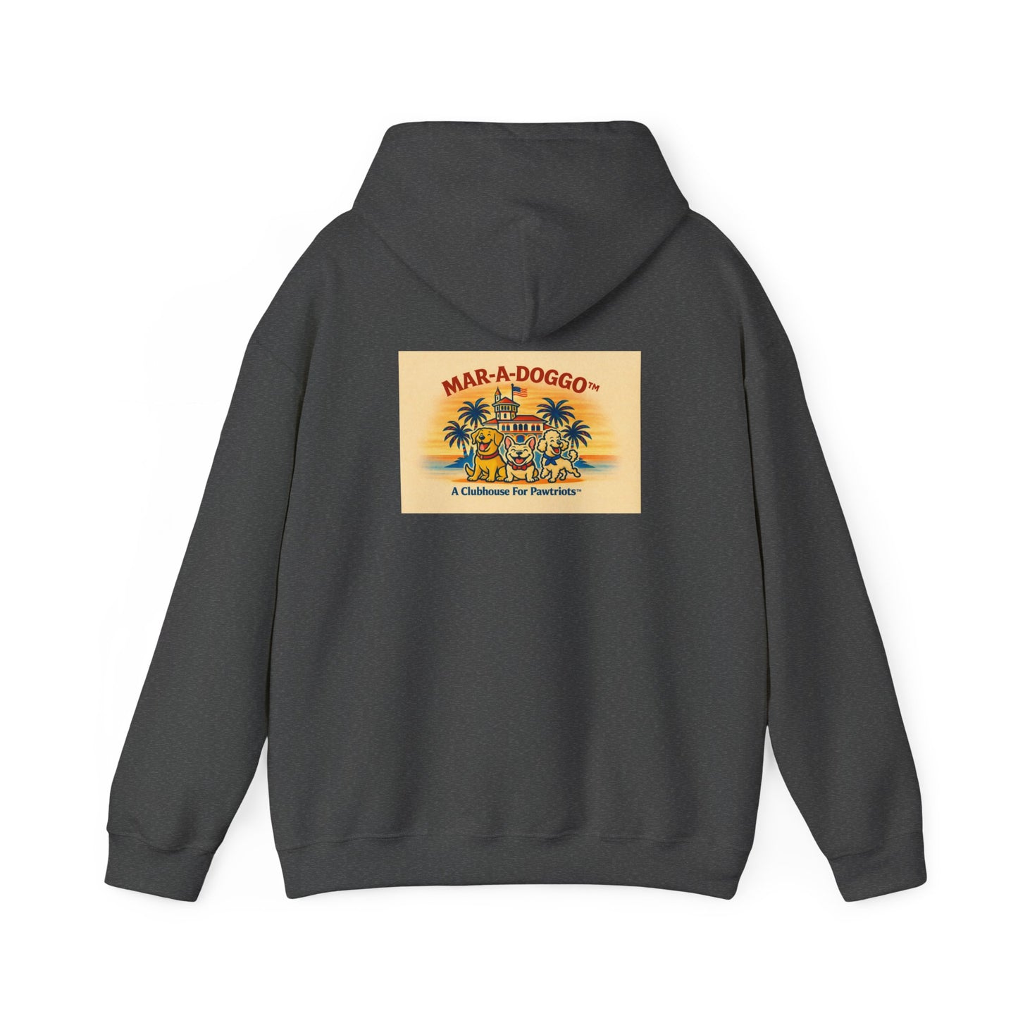 Navy Vintage 'Anchors Aweigh' Hoodie — 'Mar-A-Doggo' Retro Military Pet Design