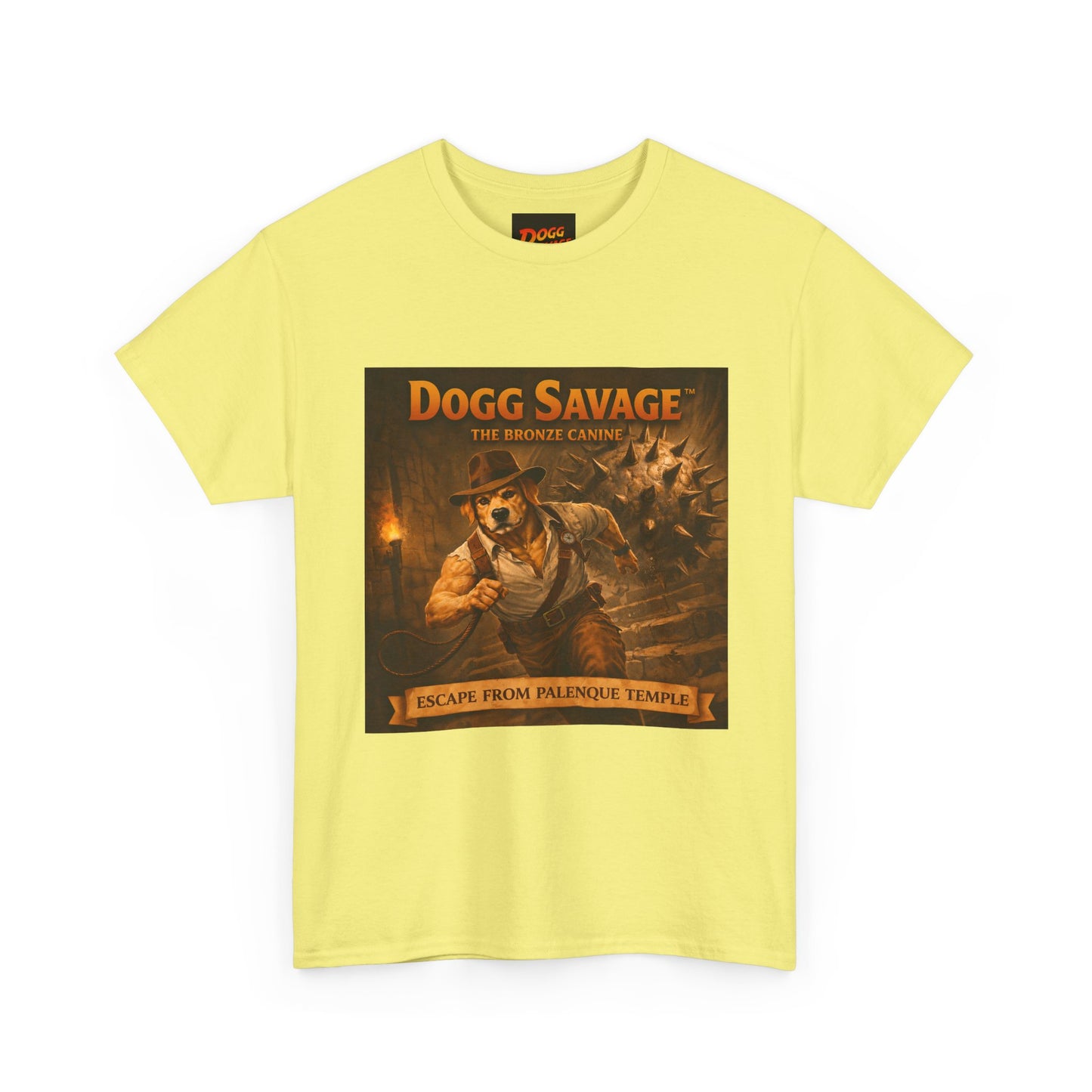 Graphic Tee — "Dogg Savage: Escape From Palenque Temple" Adventure Shirt
