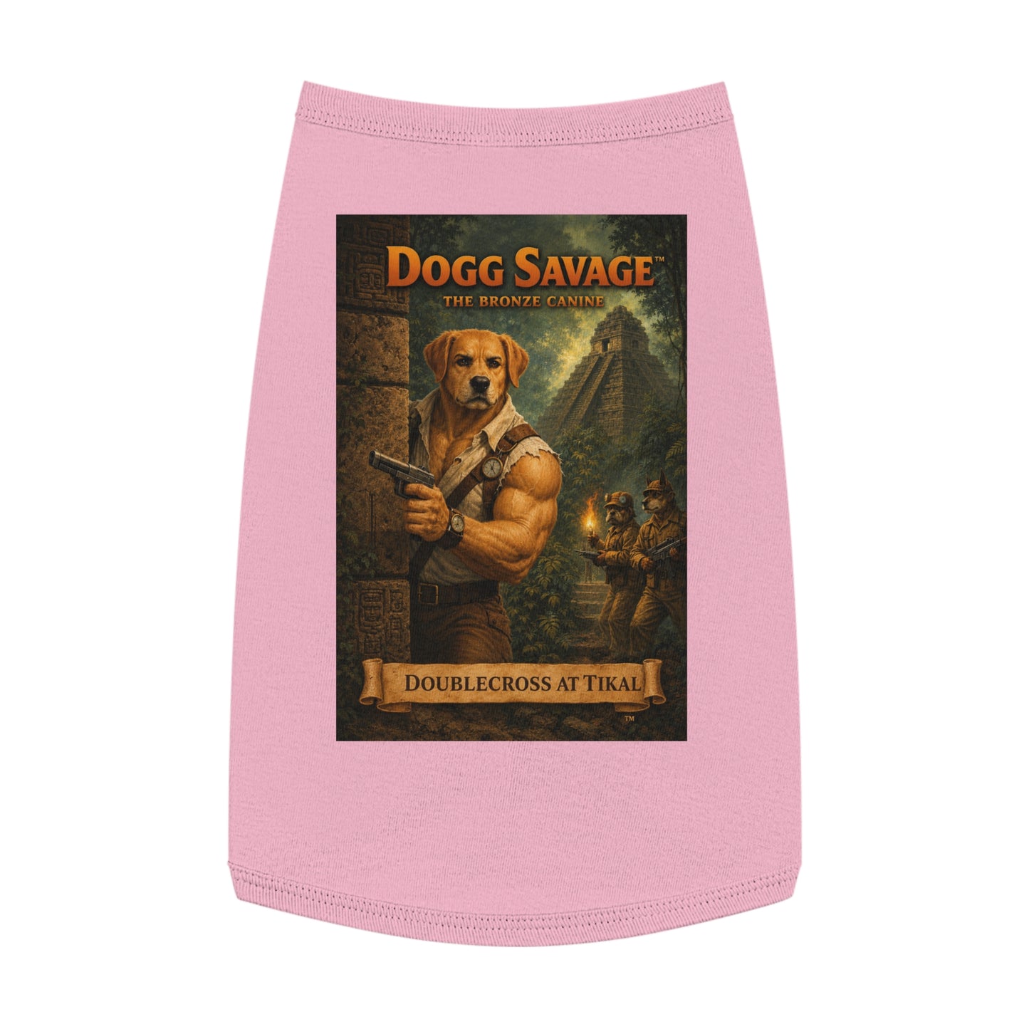 Dog Tank Top — "Dogg Savage: Doublecross at Tikal" Adventure Graphic Pet Shirt