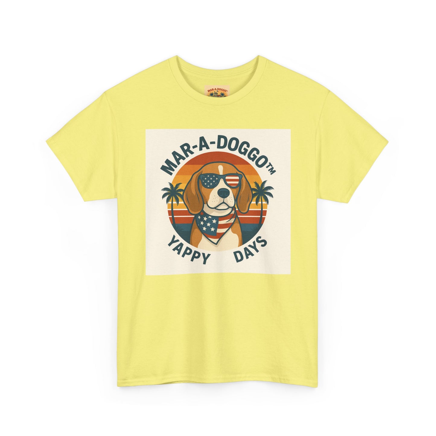 Mar-A-Doggo Tee – Retro Beach Dog Graphic T-Shirt (“Yappy Days”)