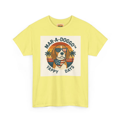 Mar-A-Doggo Tee – Retro Beach Dog Graphic T-Shirt (“Yappy Days”)