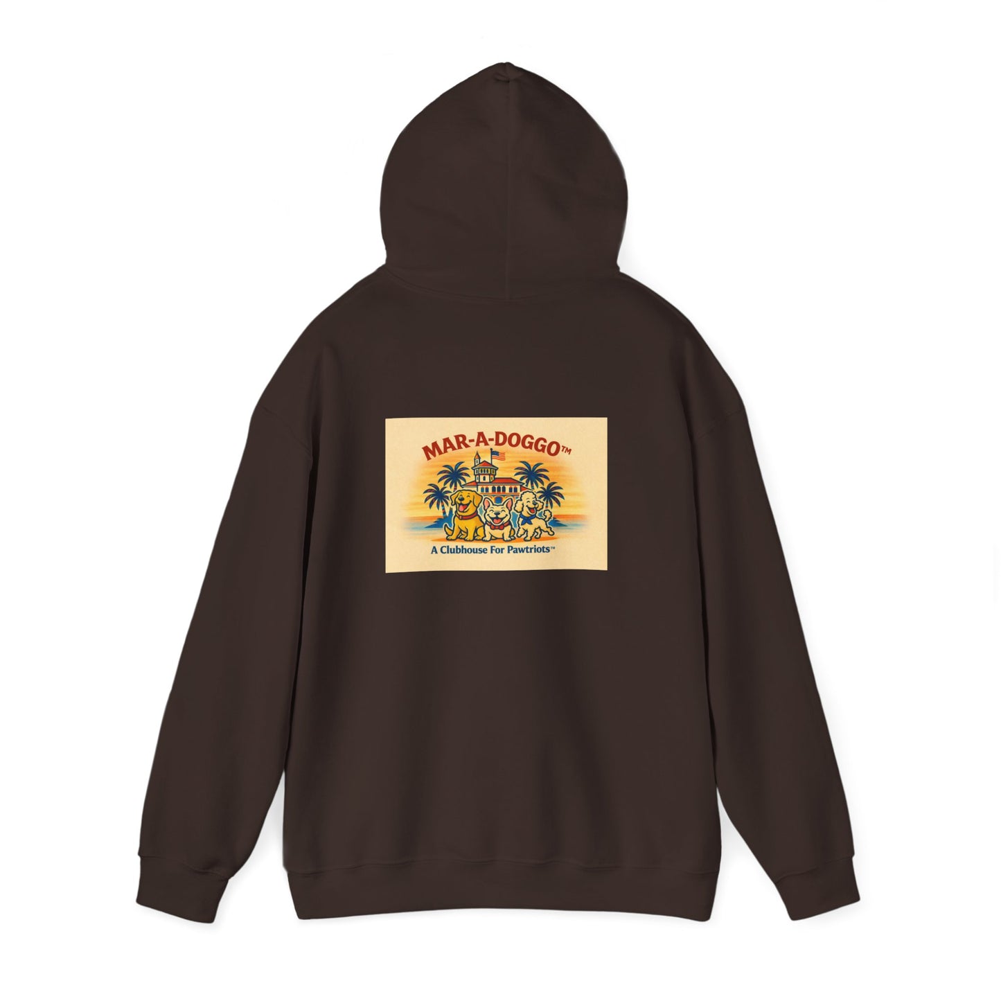 Navy Vintage 'Anchors Aweigh' Hoodie — 'Mar-A-Doggo' Retro Military Pet Design