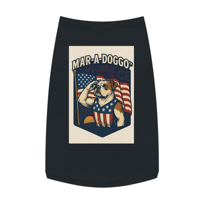 Patriotic Dog Shirt — "Mar-a-Doggo" American Flag Bulldog