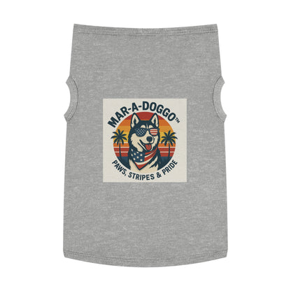 Dog Shirt - "Mar-A-Doggo: Paws, Stripes & Pride" Patriotic Husky Tank