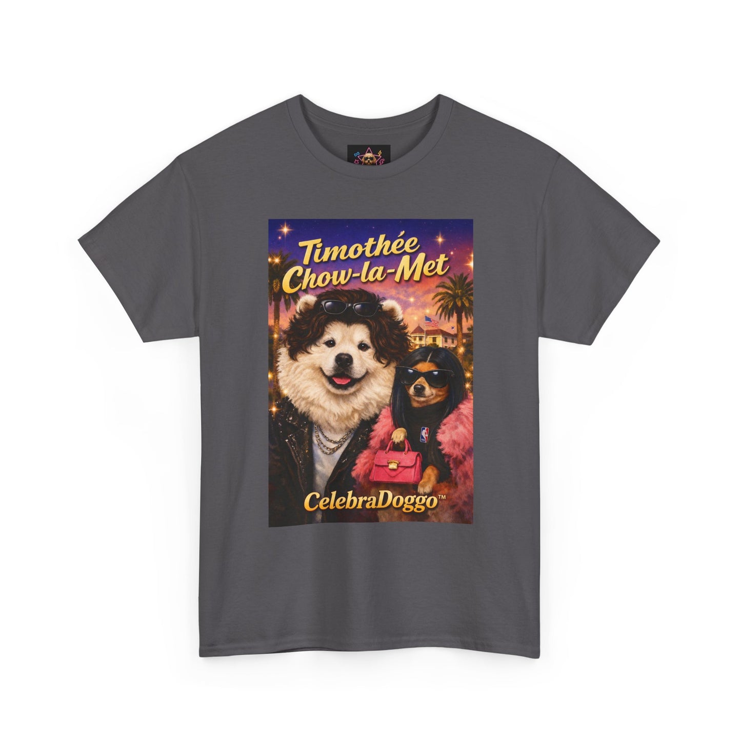 Timothée Chow‑la‑Met Celebrity Parody Graphic T-Shirt