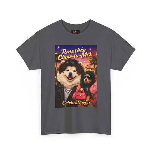 Timothée Chow‑la‑Met Celebrity Parody Graphic T-Shirt