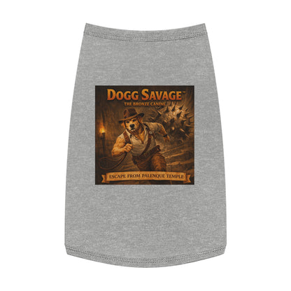 Dog Tank Top — "Dogg Savage: Escape from Palenque Temple" Adventure Graphic Dog Shirt