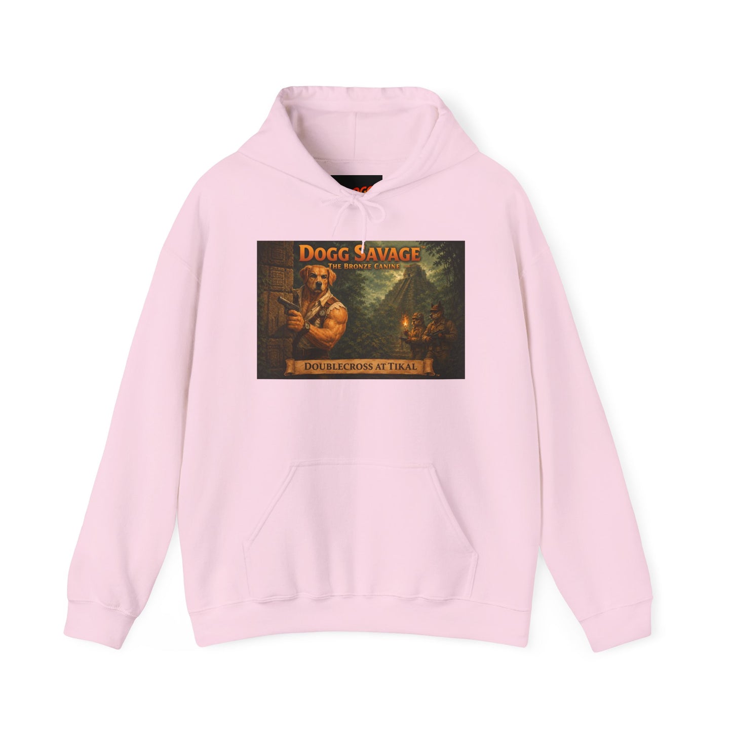 Dogg Savage Graphic Hoodie — Vintage Album Art Pullover "Doublecross At Tikal"