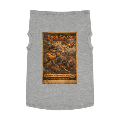 Dogg Savage Pet Tank Top — "Raiders of the Thousand Paw Monastery" Graphic Dog Shirt
