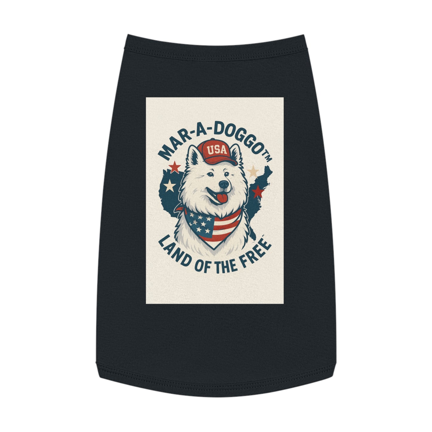 Patriotic Pet Tank Top — "Mar-A-Doggot: Land of the Free" Dog Shirt