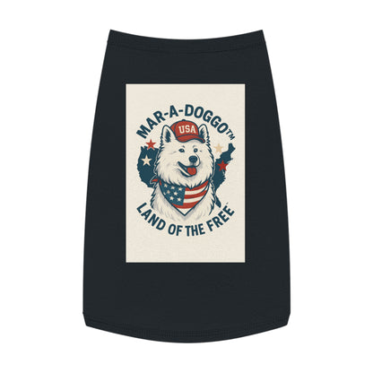 Patriotic Pet Tank Top — "Mar-A-Doggot: Land of the Free" Dog Shirt