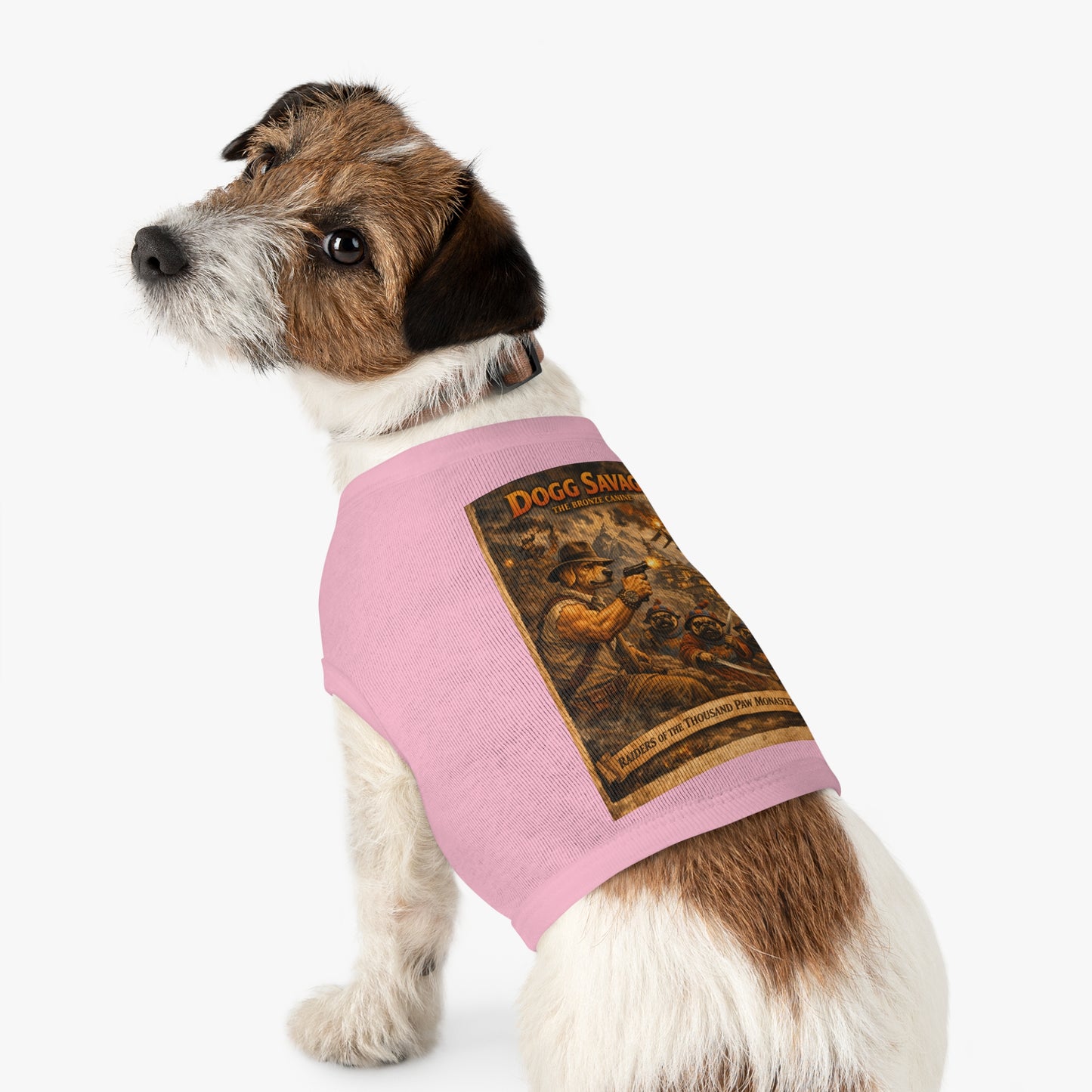 Dogg Savage Pet Tank Top — "Raiders of the Thousand Paw Monastery" Graphic Dog Shirt