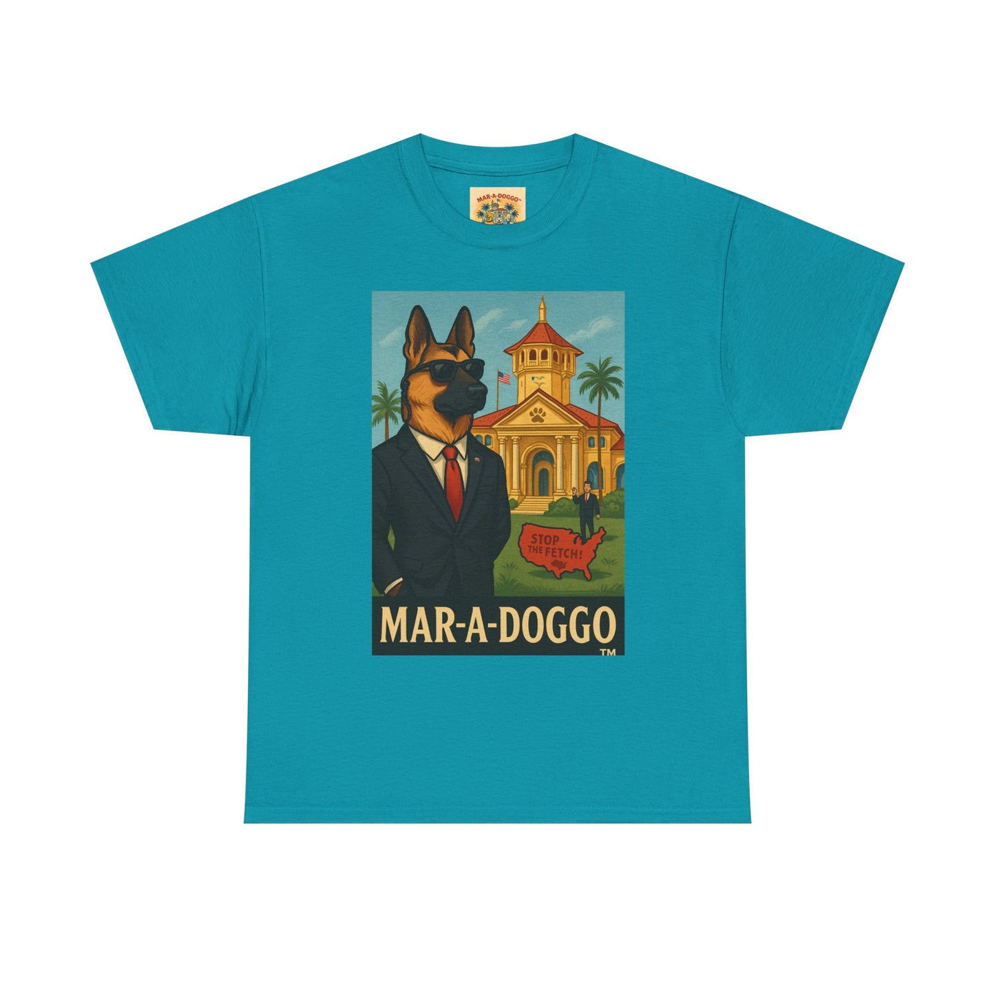 Mar-A-Doggo Graphic Tee — Vintage Resort Dog Print