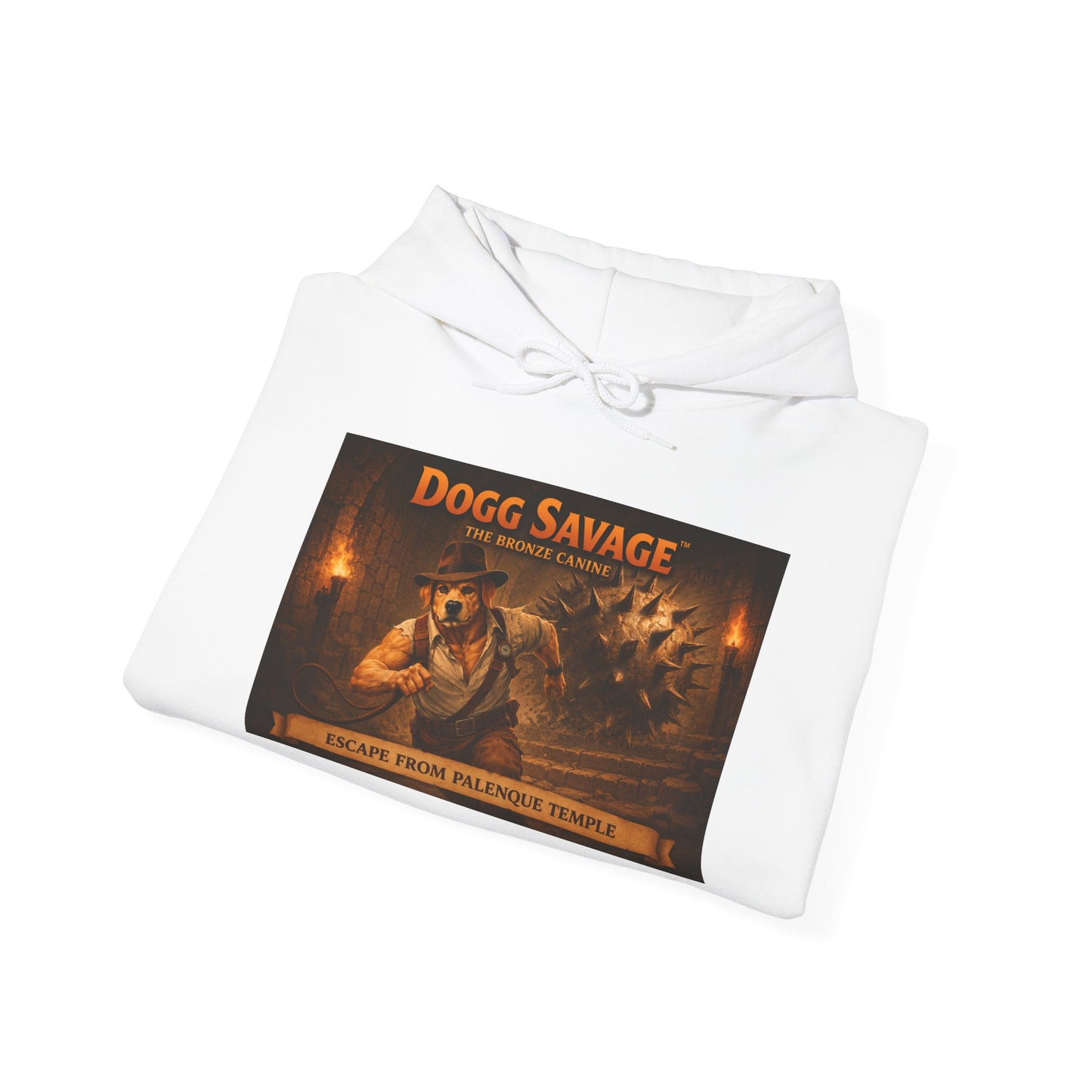 Hoodie — 'Dogg Savage: Escape From Palenque Temple' Retro Graphic Pullover