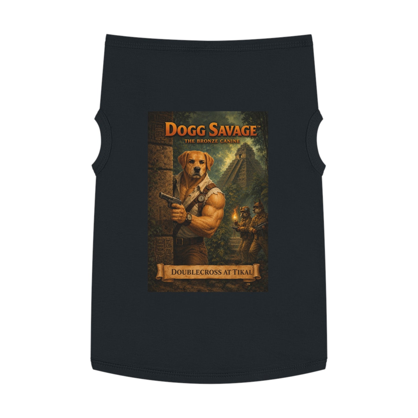 Dog Tank Top — "Dogg Savage: Doublecross at Tikal" Adventure Graphic Pet Shirt