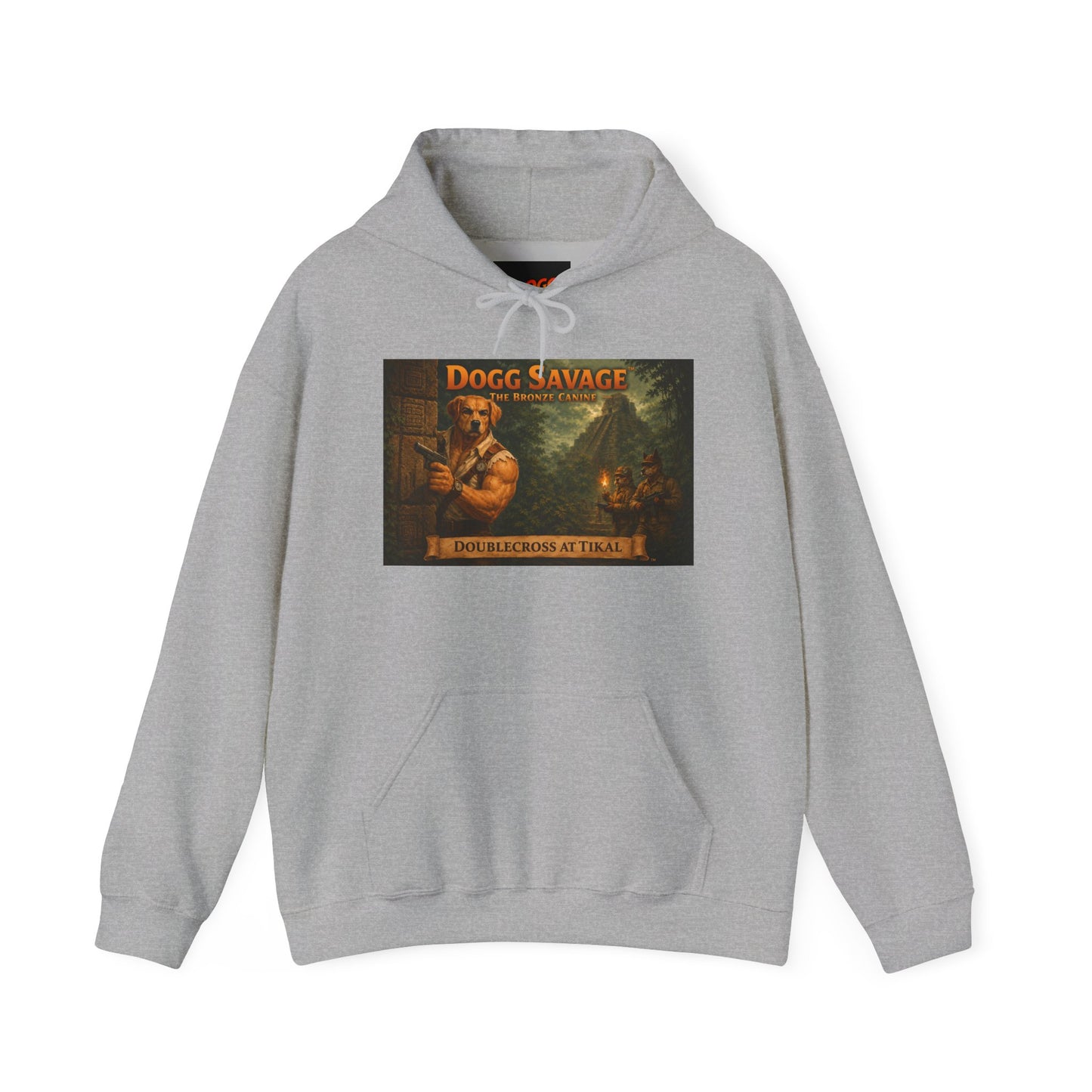 Dogg Savage Graphic Hoodie — Vintage Album Art Pullover "Doublecross At Tikal"