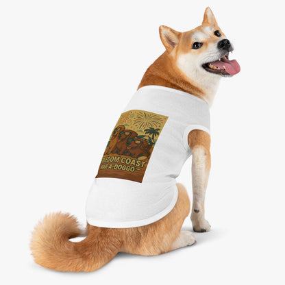 Freedom Coast Pet Tank Top — "Freedom Coast Mar‑A‑Doggo" Patriotic Summer Dog Shirt