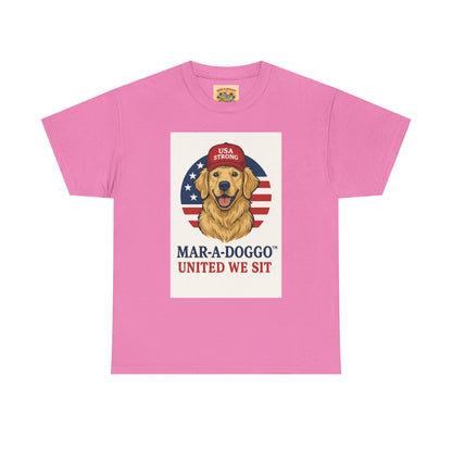 Mar-A-Doggo Tee — Patriotic Golden Retriever 'United We Sit' Shirt