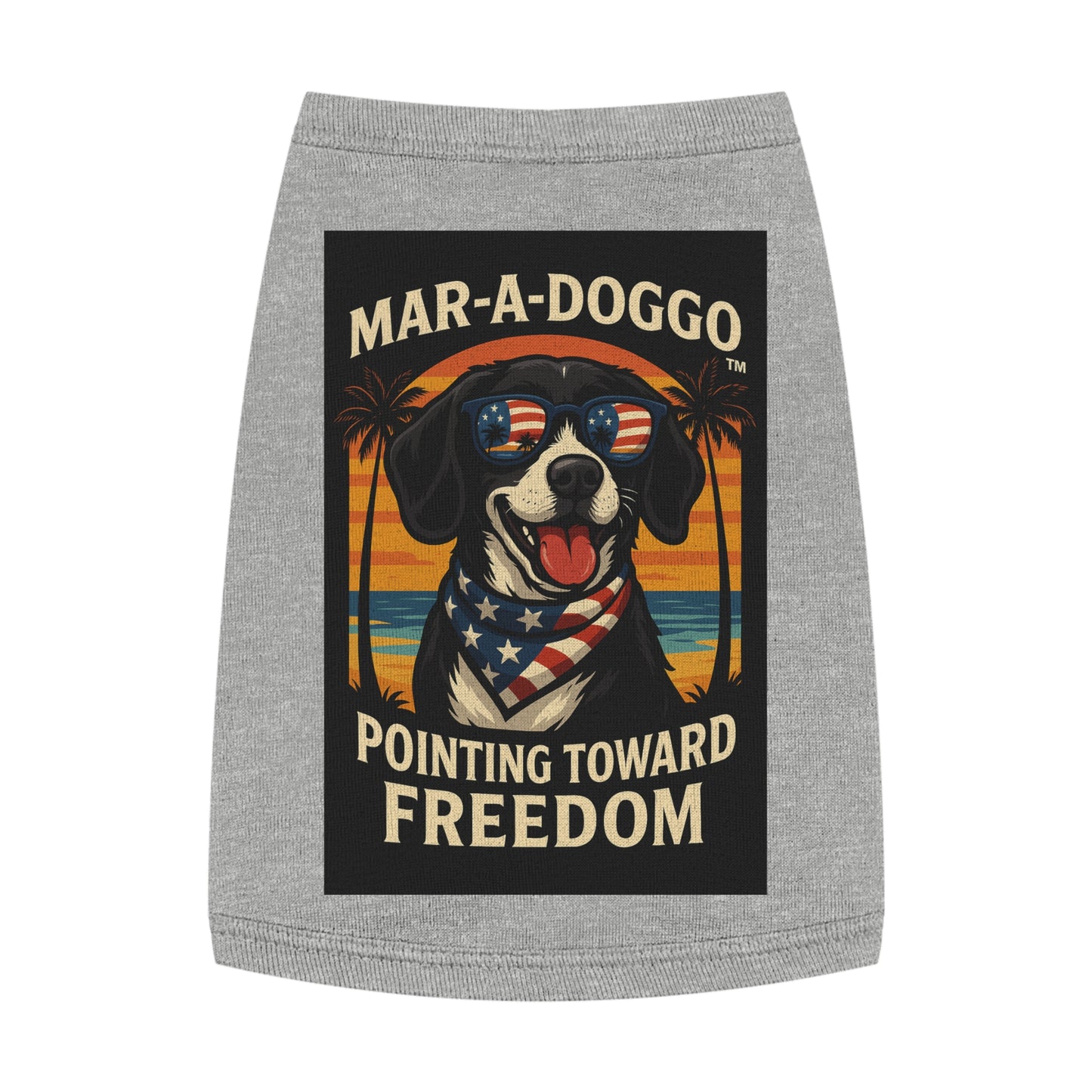 Patriotic 'Mar-A-Doggo Pointing Toward Freedom' Dog Shirt