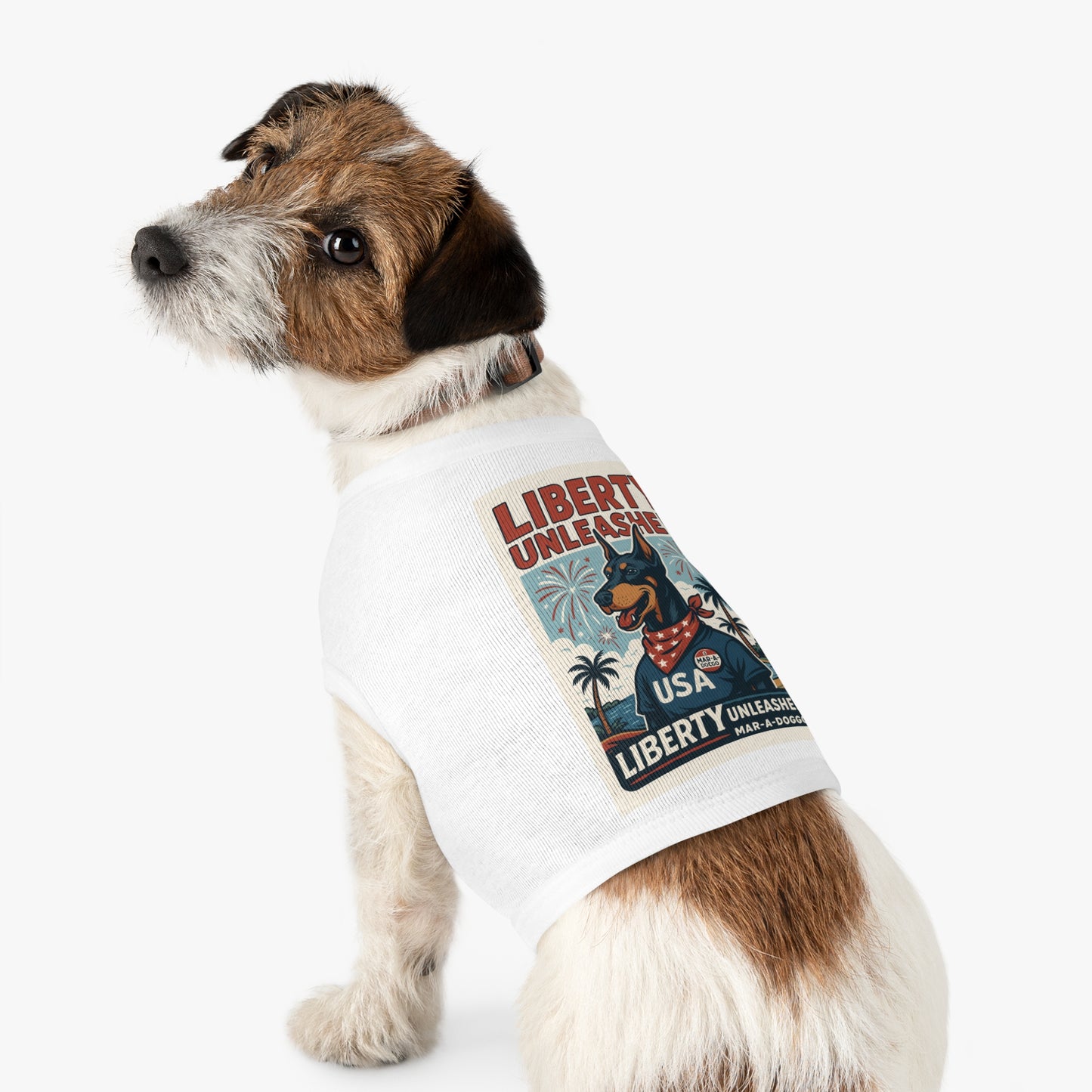 Dog Shirt - "Liberty Unleashed" USA Patriotic Dog Tank