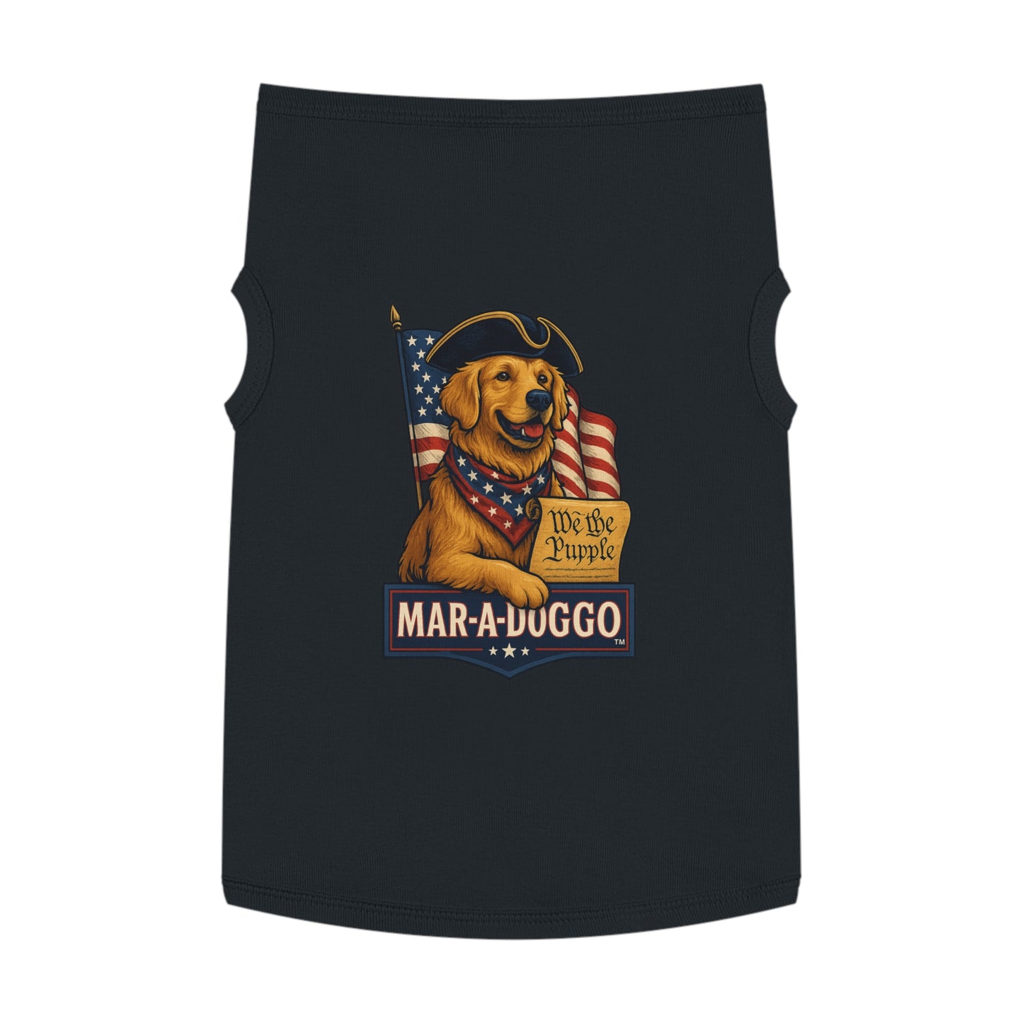 Patriotic "Mar-A-Doggo" Dog Tank Top — We The Pupple Goldie Dog Shirt