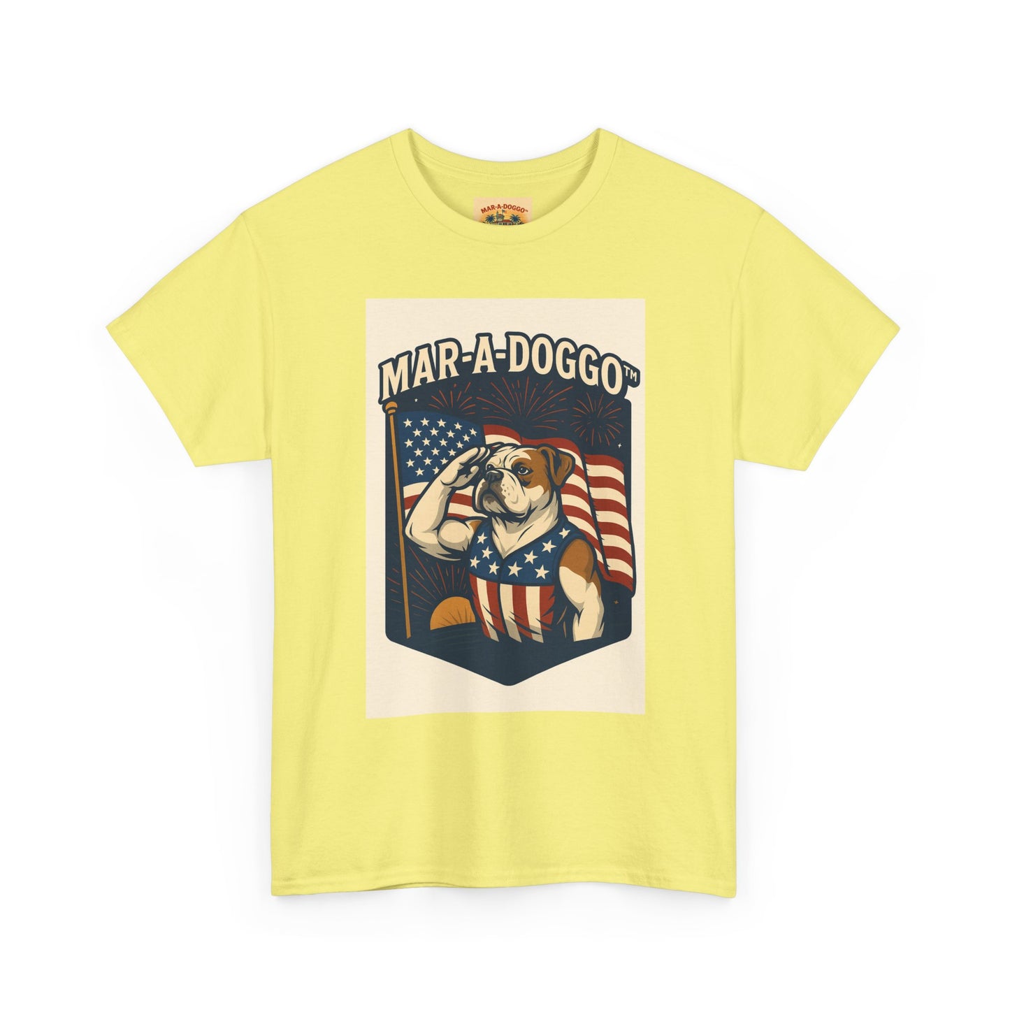 Mar-A-Doggo Patriotic Tee — American Flag Bulldog Graphic T-Shirt