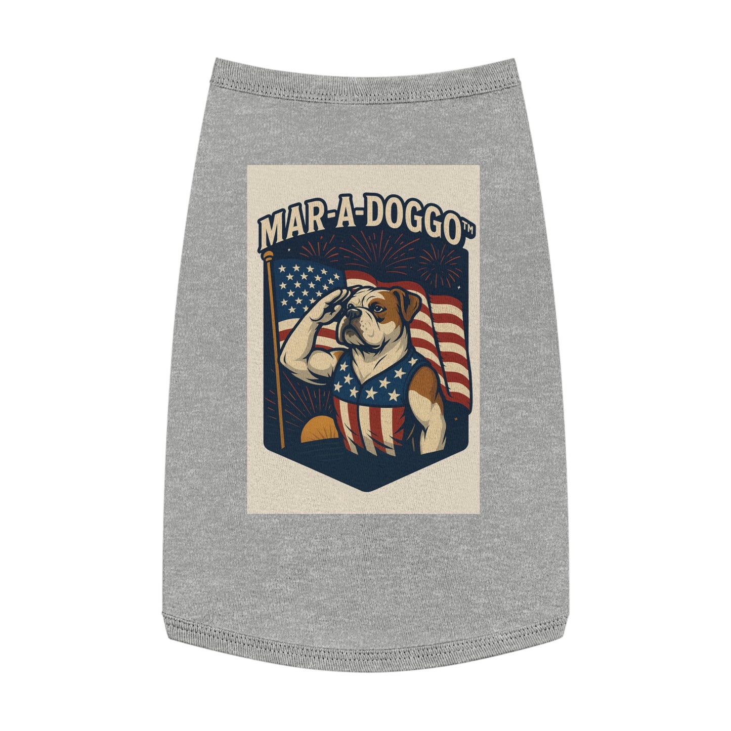 Patriotic Dog Shirt — "Mar-a-Doggo" American Flag Bulldog