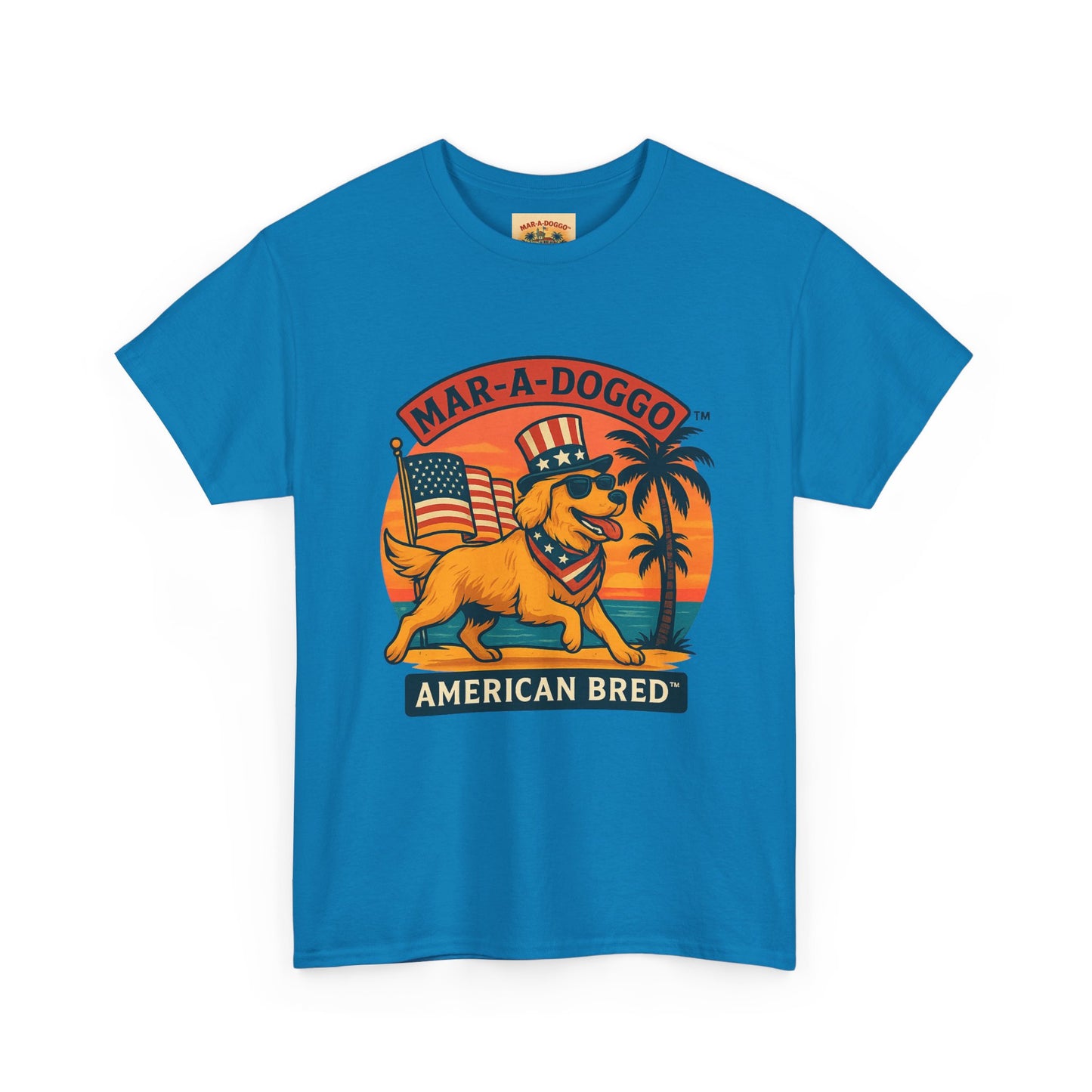 Mar-A-Doggo "American Bred" Tee — Patriotic Dog Graphic T-Shirt
