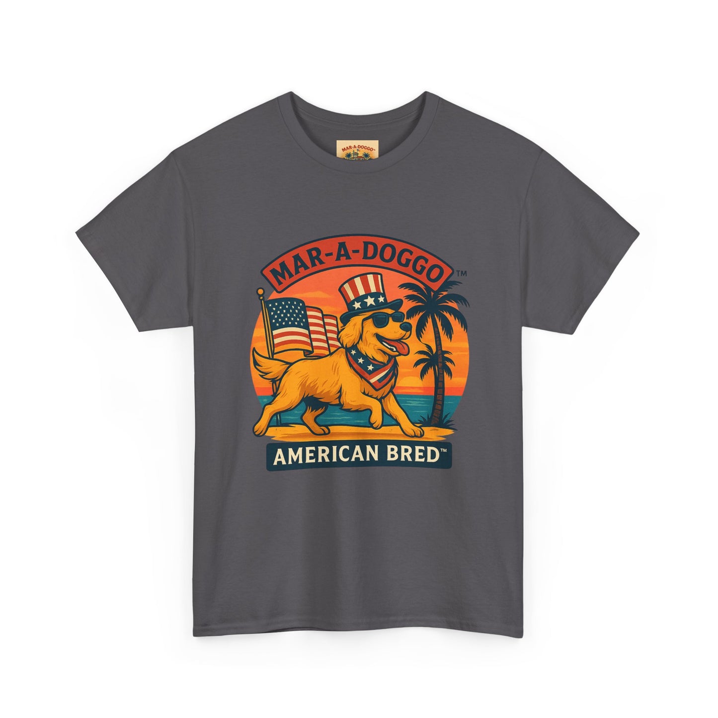 Mar-A-Doggo "American Bred" Tee — Patriotic Dog Graphic T-Shirt