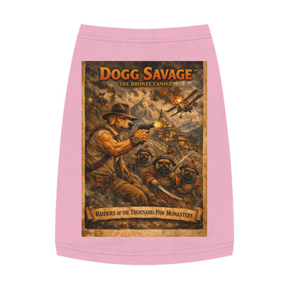 Dogg Savage Pet Tank Top — "Raiders of the Thousand Paw Monastery" Graphic Dog Shirt
