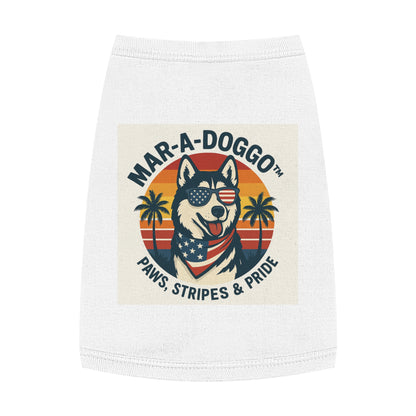 Dog Shirt - "Mar-A-Doggo: Paws, Stripes & Pride" Patriotic Husky Tank